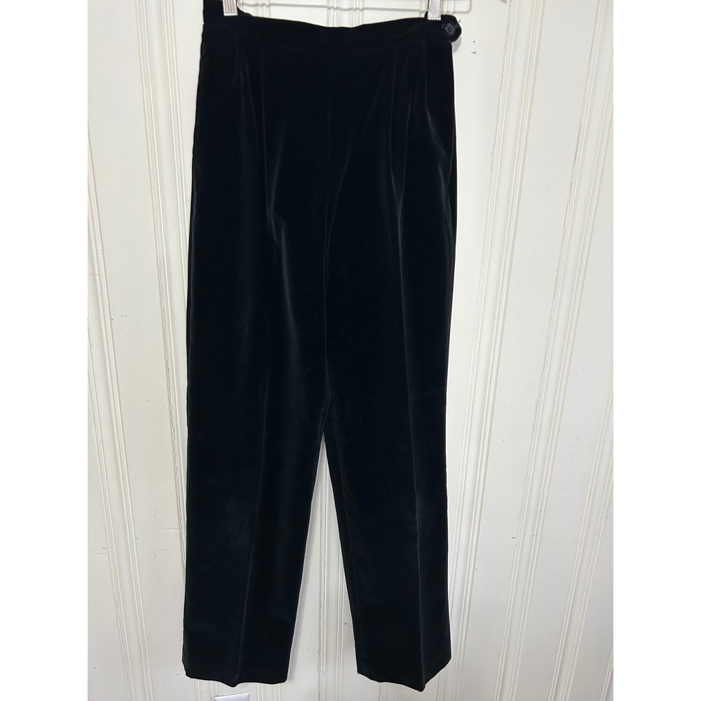 Vintage Carroll Reed 80's vibe Black Velvet Pants Made in USA Sz 10 Event Goth